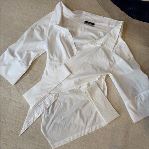 AKIRA Crisp White Wrap Jacket